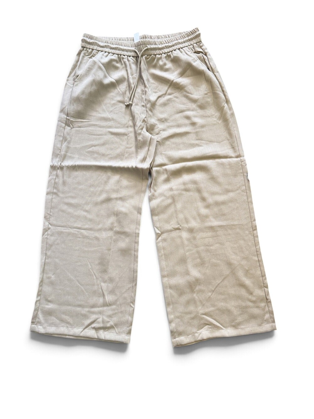 Halara Linen-Blend Wide-Leg Drawstring Pants Beige XL 1209441